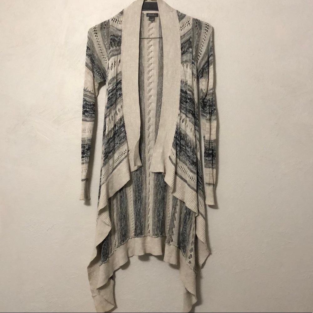 Eddie Bauer patterned cardigan